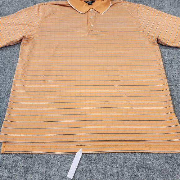 Brooks Brothers Shirt Mens XXL Orange Striped Polo Country Club ProSport Casual - Picture 14 of 16